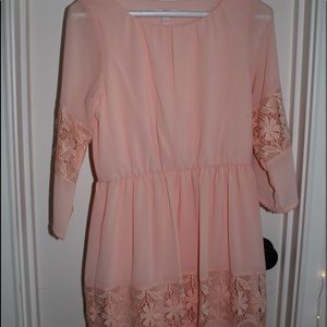 peachy dress 3/4 sleeves